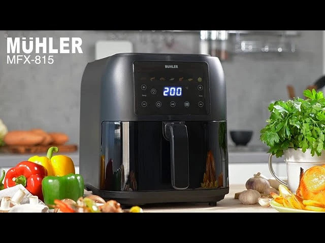 MUHLER 1700W Digital Air Fryer with Viewing Window