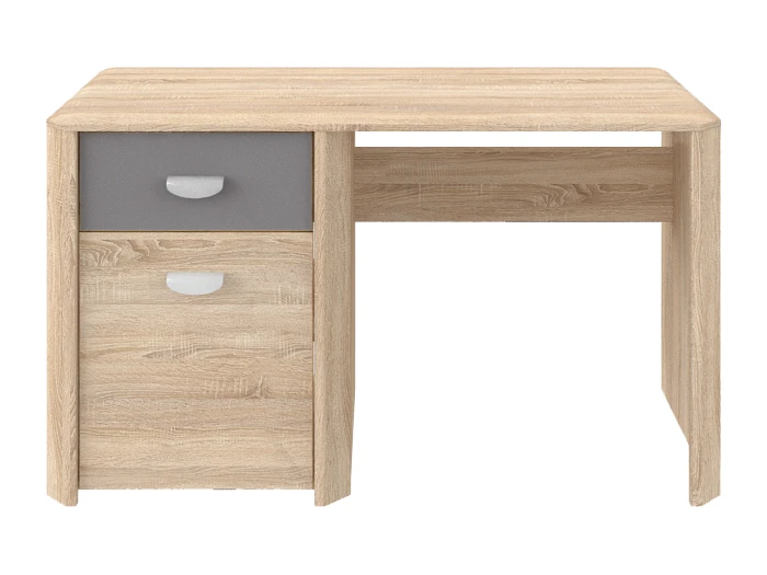 Yoop Sonoma Oak And Grey Matte Desk With 1 Drawer And 1 Door