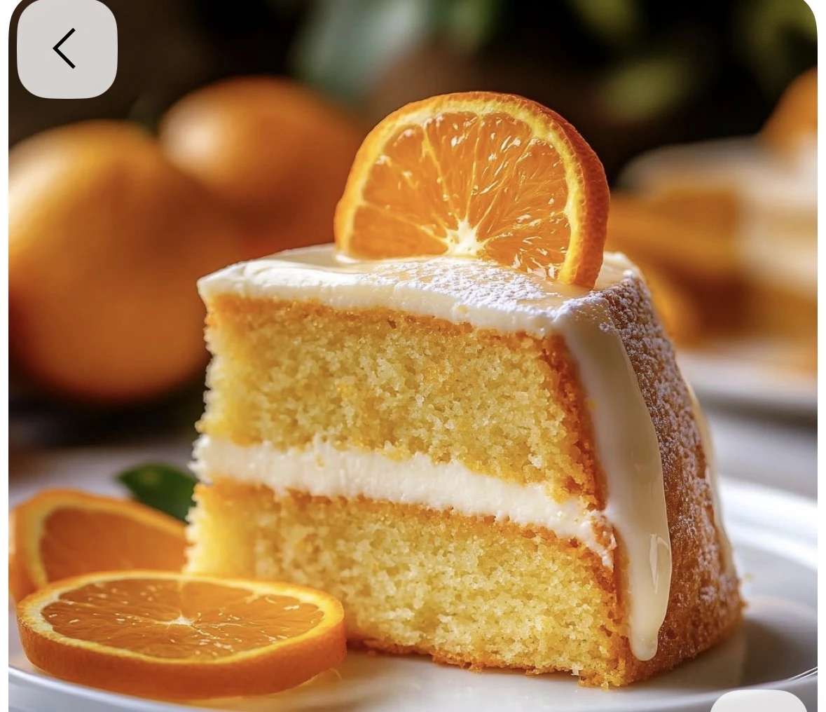 Portion yogurt and orange cake